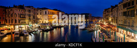 The Grand Canal At Night, Venice, Italy Stock Photo