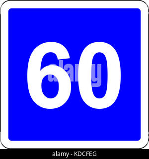 Road sign with suggested speed of 60 km/h Stock Photo - Alamy