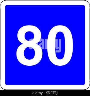 Road sign with suggested speed of 80 km/h Stock Photo - Alamy