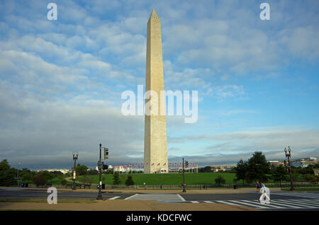 Washington DC, United States - September 27, 2017: Early morning view of the Washington Monument. Stock Photo