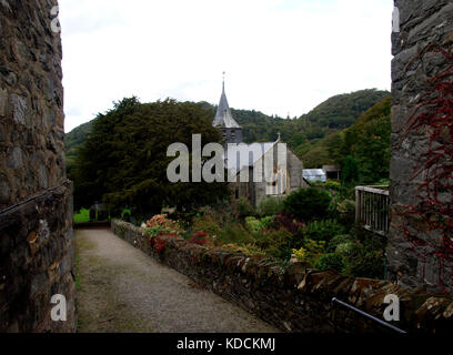 St Twrog's Church, Maentwrog village, Gwynedd, Snowdonia National Park, North Wales, UK Stock Photo