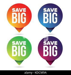 Save Big button tag Stock Vector