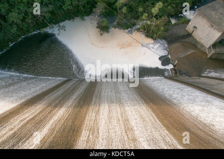 Top view of Upper Nihotupu Reservoir in the Waitakere Ranges, Auckland, New Zealand Stock Photo