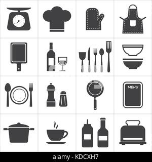 icon set kitchen and cooking Stock Vector