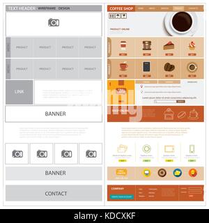 website wireframe template and  mock up Stock Vector