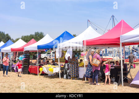 Craft stalls at Carnival Market, Carnival City Casino & Entertainment World, Brakpan, East Rand, Greater Johannesberg, Gauteng, South Africa Stock Photo