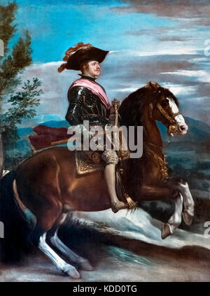 Philip IV of Spain. Equestrian portrait of King Philip IV of Spain by Diego Velazquez, oil on canvas, c.1635 Stock Photo