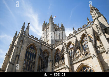 South east side of Bath Abbey, Bath, Somerset, UK Stock Photo
