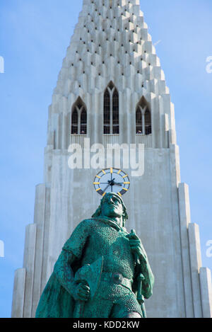 Hallgrimsirkja church at Reykjavik, Iceland Stock Photo