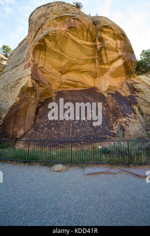 old and new graffiti on newpaper rock in canyonlands national park, utah Stock Photo