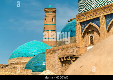 Historic buildings at Itchan Kala fortress in the historic center of Khiva. UNESCO world heritage site in Uzbekistan Stock Photo