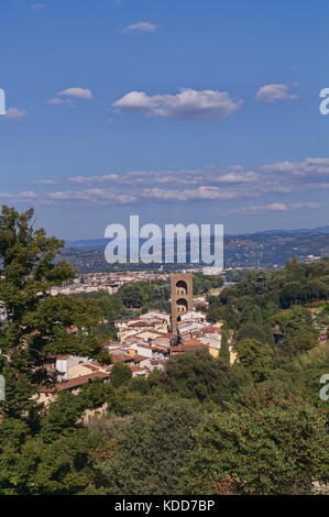 View of San Niccolò tower from Bardini garden Florence Tuscany Italy Stock Photo