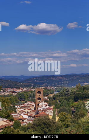 View of San Niccolò tower from Bardini garden Florence Tuscany Italy Stock Photo