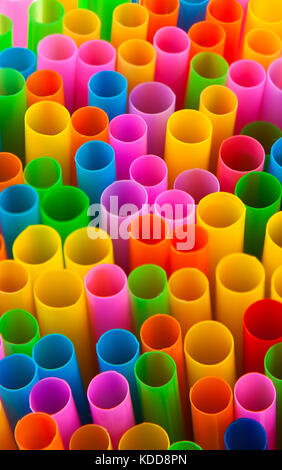Abstract colourful image showing a multitude of drinking straws Stock Photo