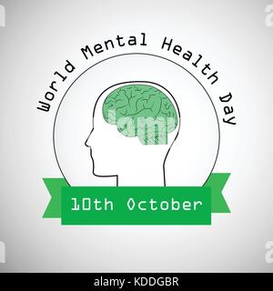 illustration of World Mental Health Day Background Stock Vector