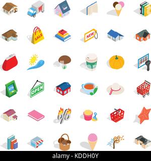 Wallet icons set, isometric style Stock Vector