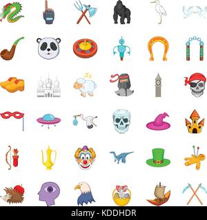 Voodoo icons set, isometric style Stock Vector