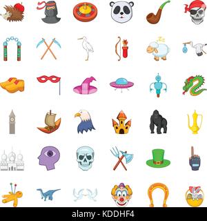Witch icons set, isometric style Stock Vector