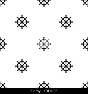Wooden ship wheel pattern seamless black Stock Vector