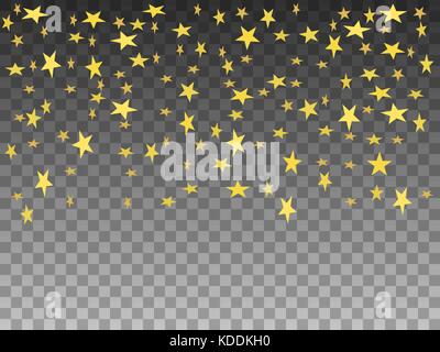 Vector illustration golden objects falling stars Stock Vector