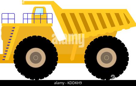 Vector illustration cartoon big heavy dump truck Stock Vector