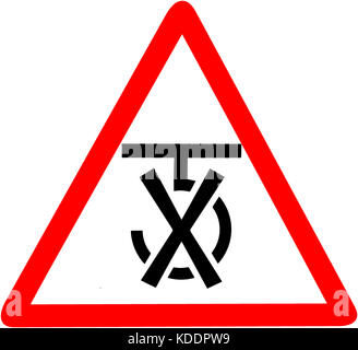 Do not use hooks packaging symbol. Do not use while depositing the box. Red prohibition warning symbol sign on white background. Stock Photo