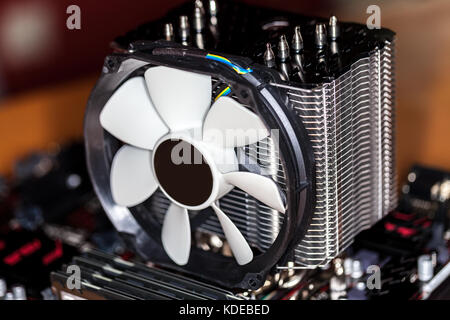 big tower cooler for central processing unit Stock Photo