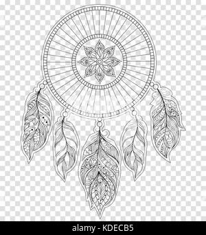 dreamcatcher on transparent background. Stock Vector