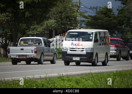 CHIANG MAI, THAILAND -SEPTEMBER 28 2017:  Fedex logistic van.   On road no.1001, 8 km from Chiangmai city. Stock Photo