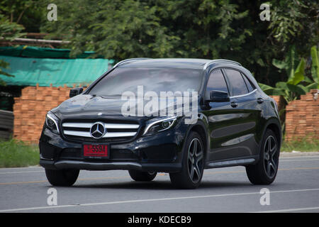CHIANG MAI, THAILAND -SEPTEMBER 28 2017: Private suv car, Benz GLA250. Photo at road no.1001 about 8 km from downtown Chiangmai, thailand. Stock Photo