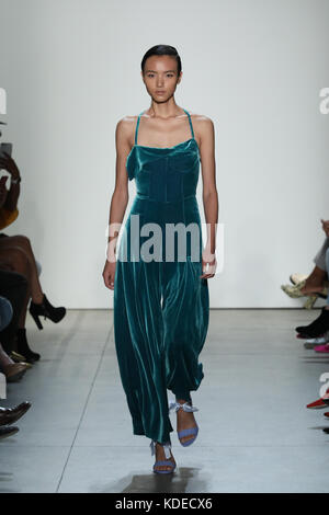 A model on the catwalk during the Lanyu fashion show during New York Fashion Week at Gallery 2, Skylight Clarkson Sq in New York City.  Featuring: model Where: New York City, New York, United States When: 11 Sep 2017 Credit: Jeff Grossman/WENN.com Stock Photo