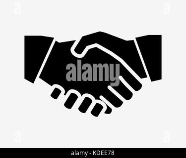 Business handshake solid icon, contract and agreement, vector graphics Stock Photo