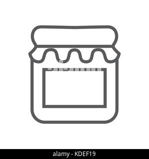 Vector outline illustration of empty jar icon Stock Vector