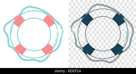 icon lifebuoys in a linear style on isolated white background Stock Vector