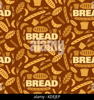 illustration of bread seamless pattern background Stock Vector