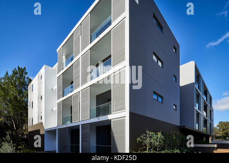 Rear and side elevations. Good Life Suites, Crows Nest, Australia. Architect: Nettleton Tribe, 2017. Stock Photo