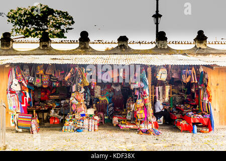 Textile Market, Antigua, Guatemala Stock Photo