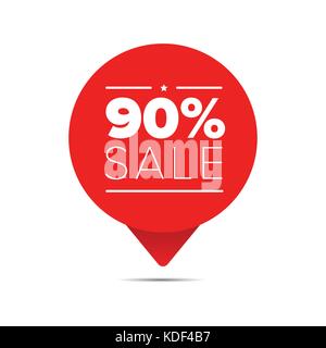 Ninety percent sale offer tag Stock Vector