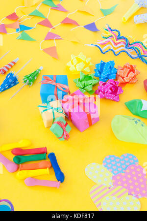 Colorful party props for a brthday party Stock Photo