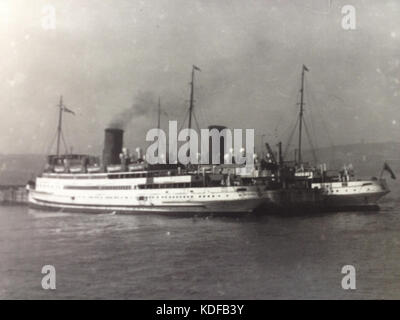 Lady of Mann and Ben my Chree berthed at the Victoria Pier, Douglas, Isle of Man. Stock Photo