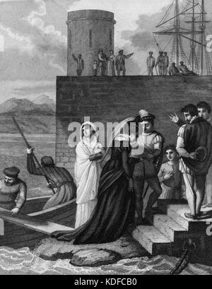 Landing of Mary Queen of Scots (Mary, Queen of Scots) from NPG borderless Stock Photo