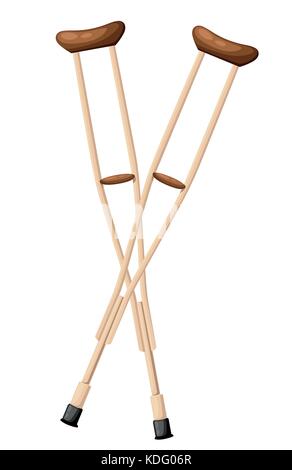 Crutches icon logo. Flat illustration of crutches vector icon isolated on white background Web site page and mobile app design. Stock Vector