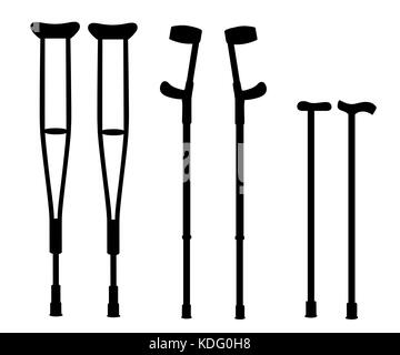 Crutches icon logo. Flat illustration of crutches vector icon isolated on white background Web site page and mobile app design. Stock Vector