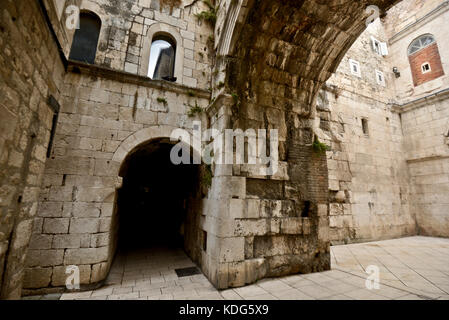 Streets of Split Diocletian Palace, Croatia Stock Photo