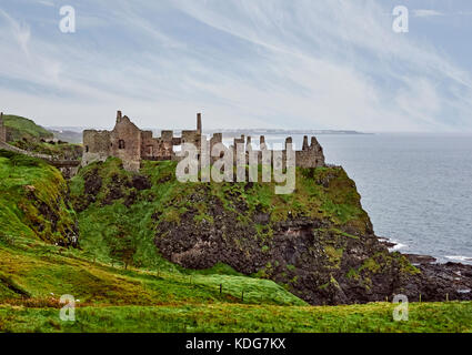 Dunluce castle used in the Game of Thrones as House of Greyjoy near Portrush on the Causeway Coastal Route County Antrim Northern Ireland Stock Photo