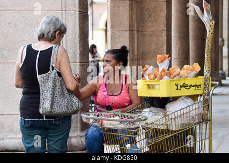 Food vendor Havana Vieja , Cuba Stock Photo