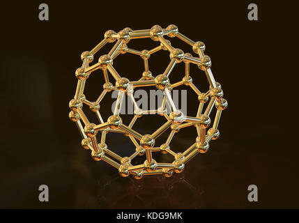 Buckyball nanoparticle, computer illustration. Stock Photo