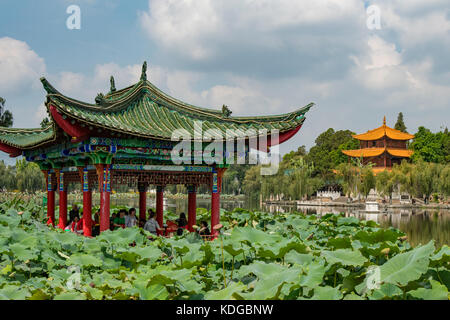 Pavilions in Daguan Park, Kunming, Yunnan, China Stock Photo