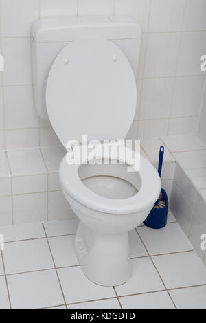 White Toilet Bowl In A Clean Hygienic Bathroom