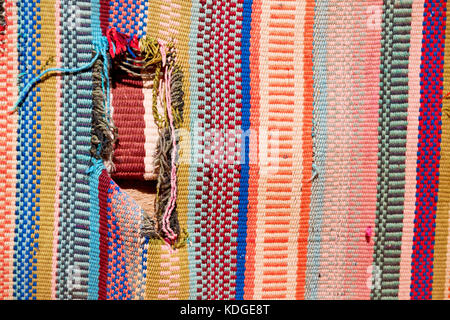 abstract texture of a colorful blanket patchwork like background Stock Photo